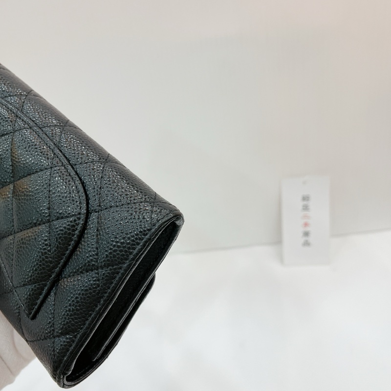 莉亞精品♡Chanel AP0241 經典長夾荔枝皮黑金 二手-10