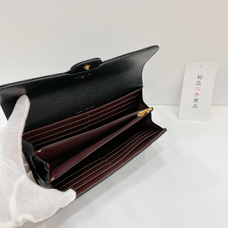 莉亞精品♡Chanel AP0241 經典長夾荔枝皮黑金 二手-13