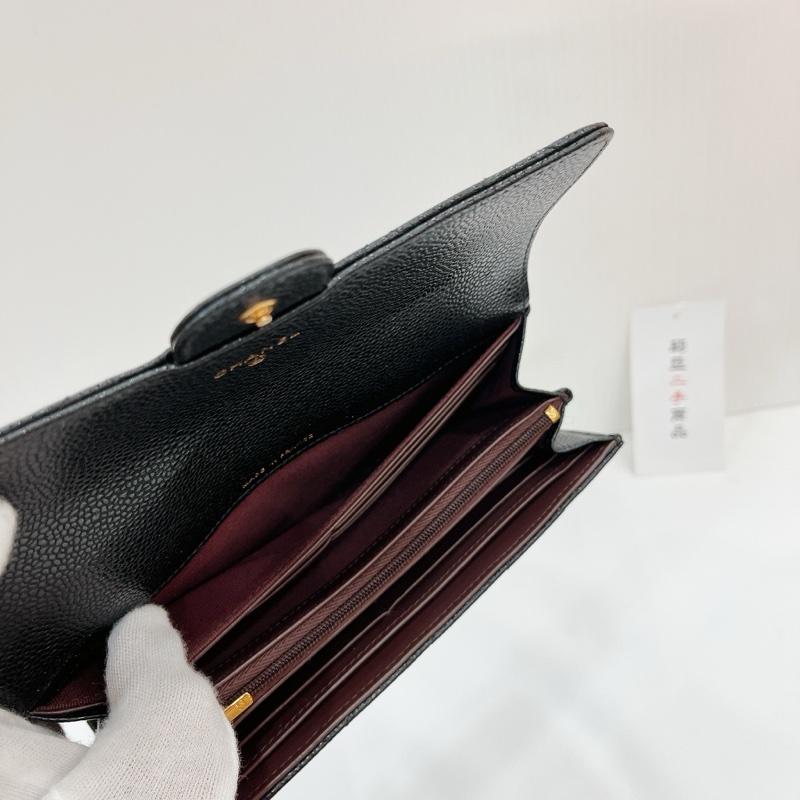 莉亞精品♡Chanel AP0241 經典長夾荔枝皮黑金 二手-14