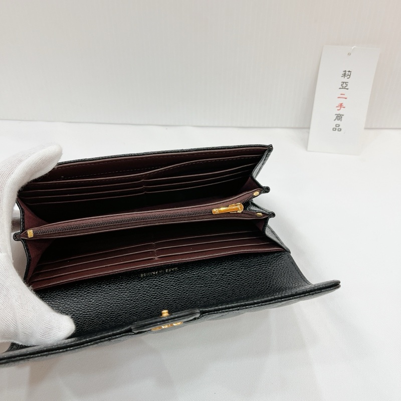 莉亞精品♡Chanel AP0241 經典長夾荔枝皮黑金 二手-16