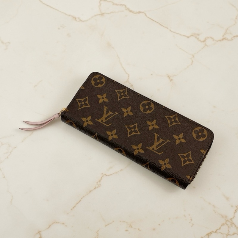 莉亞精品♡LV M61298 ㄇ拉長夾 粉 二手-0