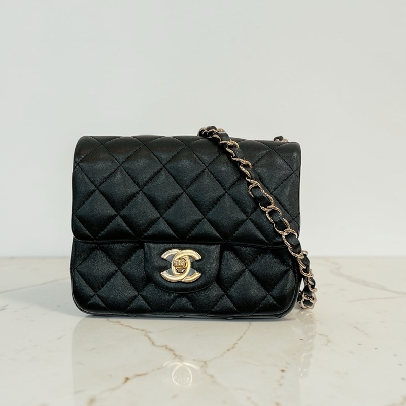 莉亞精品♡Chanel A35200 方胖子 黑金 二手-0