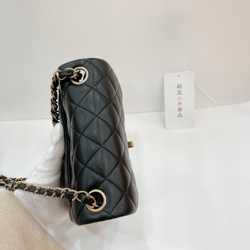 莉亞精品♡Chanel A35200 方胖子 黑金 二手-8