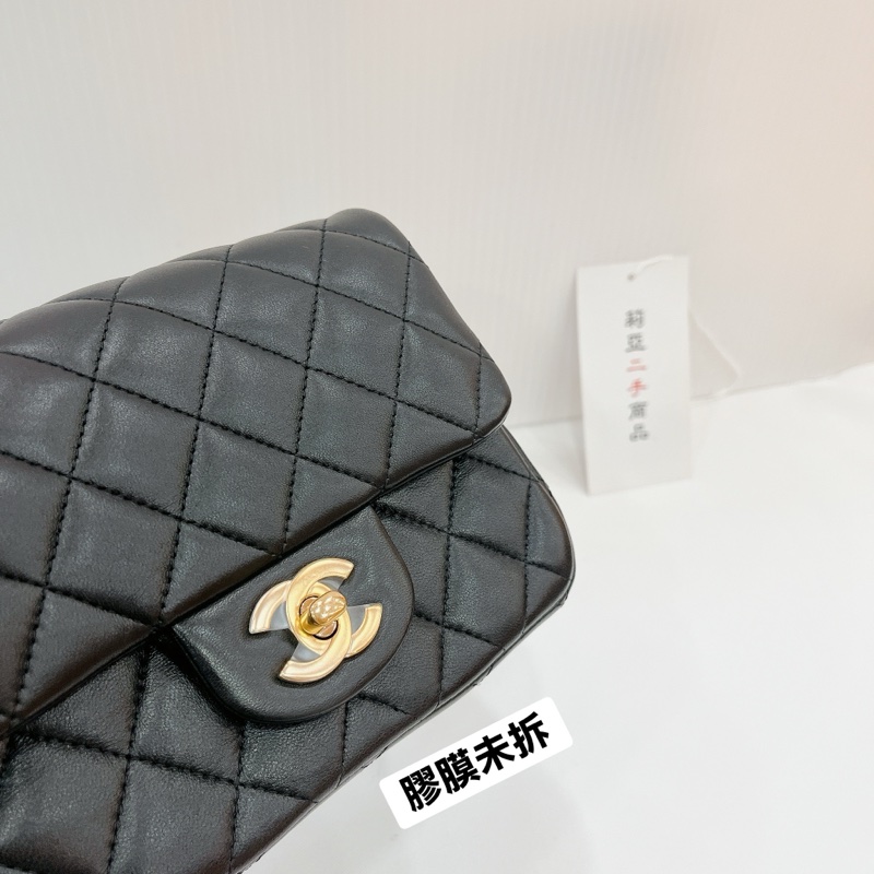 莉亞精品♡Chanel A35200 方胖子 黑金 二手-9