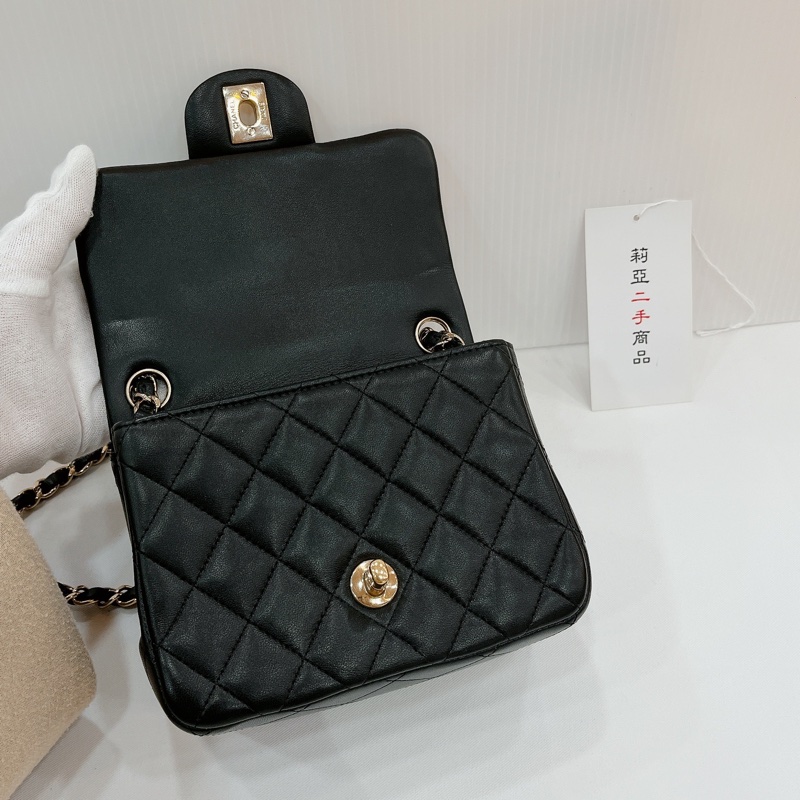 莉亞精品♡Chanel A35200 方胖子 黑金 二手-14