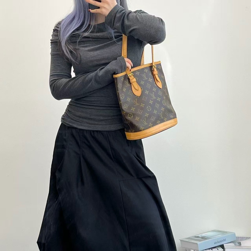 「JL精品代購」LV經典老花水桶托特包小號 附子包-1