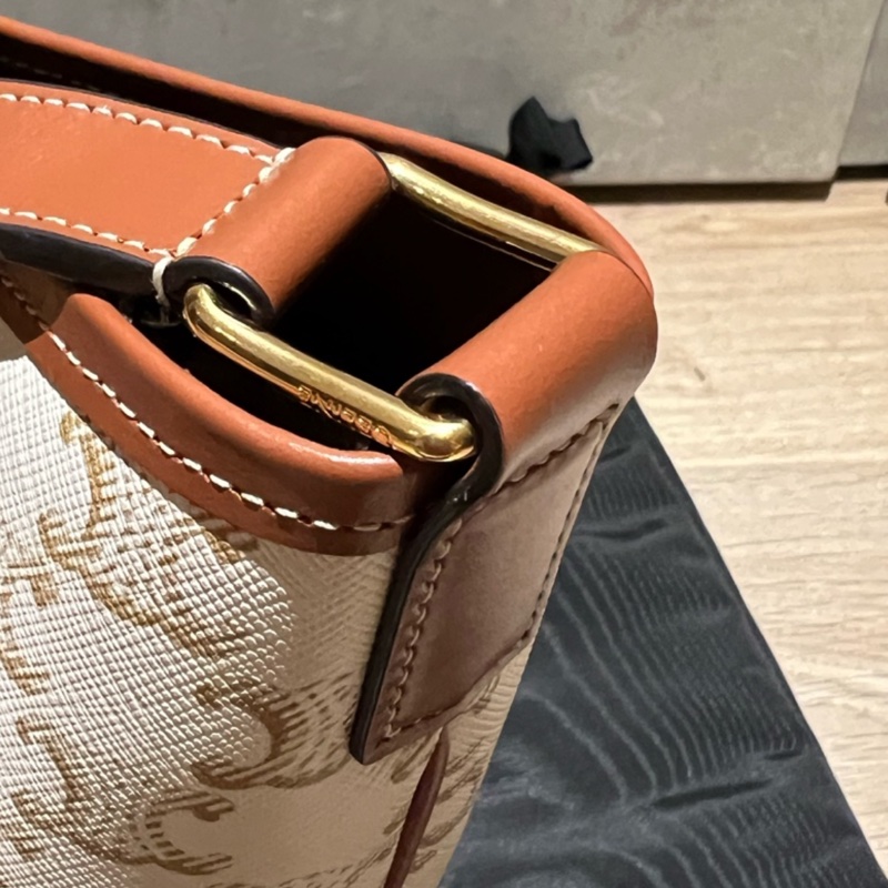 Celine 凱旋門滿版白老花水桶包 小號-15