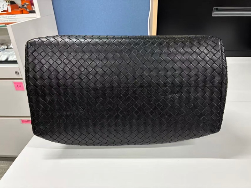 「JL精品代購」bottega veneta BV黑色羊皮編織手提通勤托特包-8