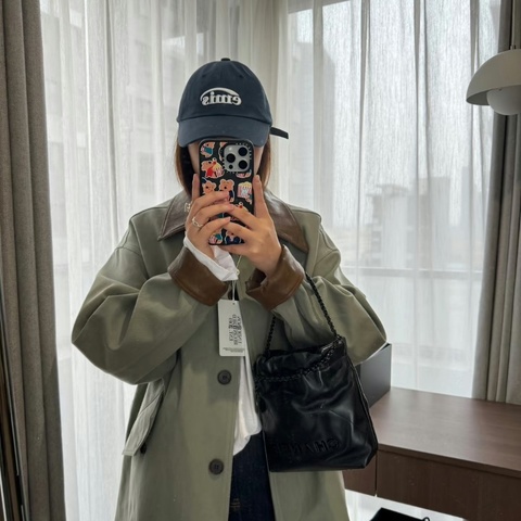 Chanel 22Bag mini 黑武士 soblack  全黑垃圾袋 芯片款 17*19*6  98新配件塵袋