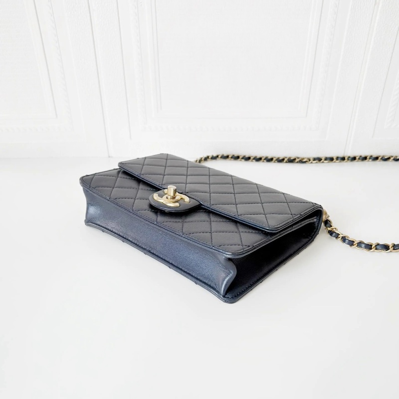 Chanel 珠光藍金 珍珠 鏈條包 21*14 98新配件保卡塵袋-4