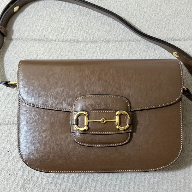 Gucci Horsebit 1955 medium shoulder bag 啡色 全皮-0