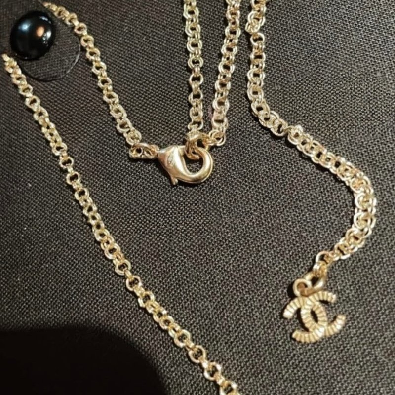 香奈兒CHANEL可調兩段式雙C logo水鑽項鍊-6