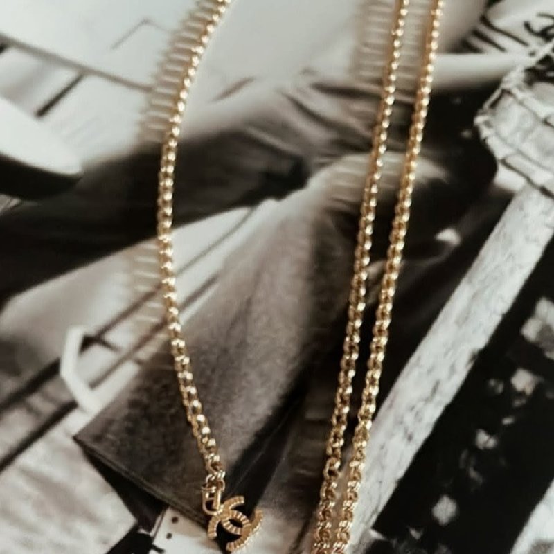 香奈兒CHANEL可調兩段式雙C logo水鑽項鍊-7