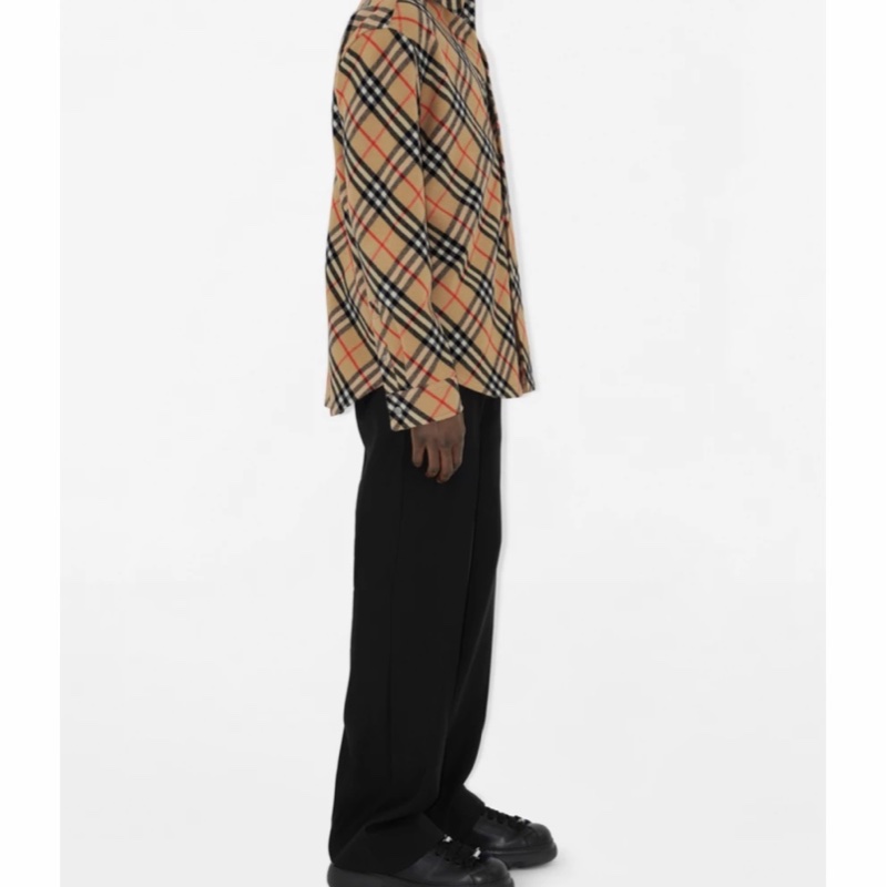 Burberry 男士 格紋羊毛襯衫XS S M L XL XXL-3