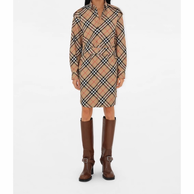Burberry 女士 格紋襯衫式連衣裙UK-2 UK-4 UK-6 UK-8 UK-10 UK-12-3