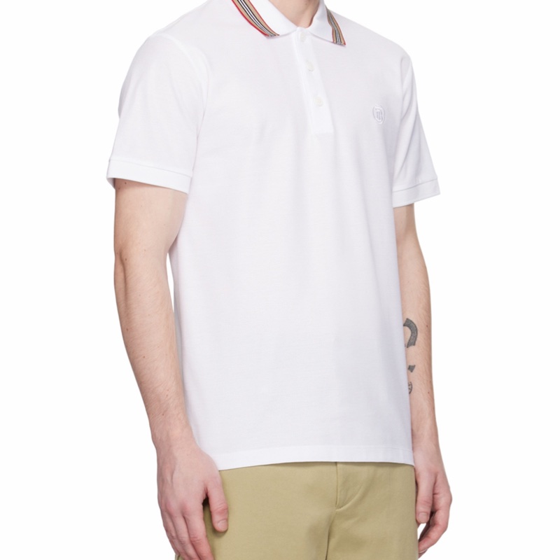 Burberry 男士 標誌性條紋衣領Polo衫-0