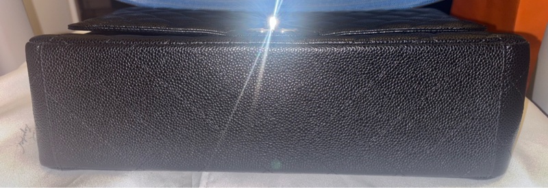 Chanel CF Maxi 黑荔枝牛皮銀鏈 經典款最大尺寸-4