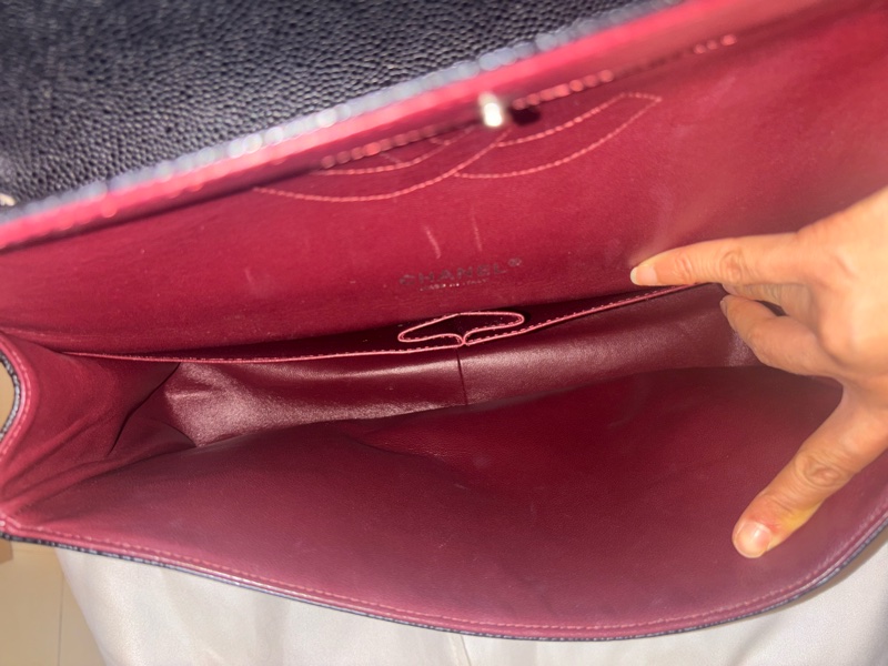 Chanel CF Maxi 黑荔枝牛皮銀鏈 經典款最大尺寸-18