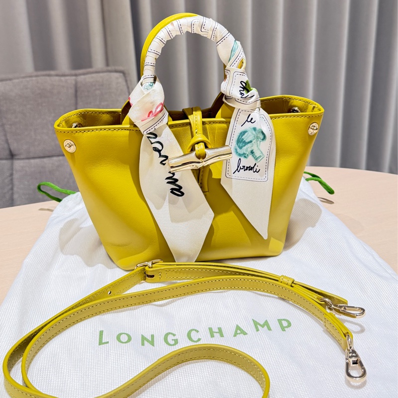 全新-Longchamp Roseau 小羊皮迷你托特包-0