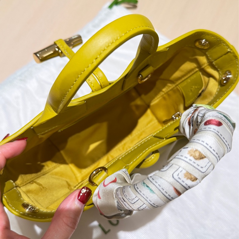 全新-Longchamp Roseau 小羊皮迷你托特包-13