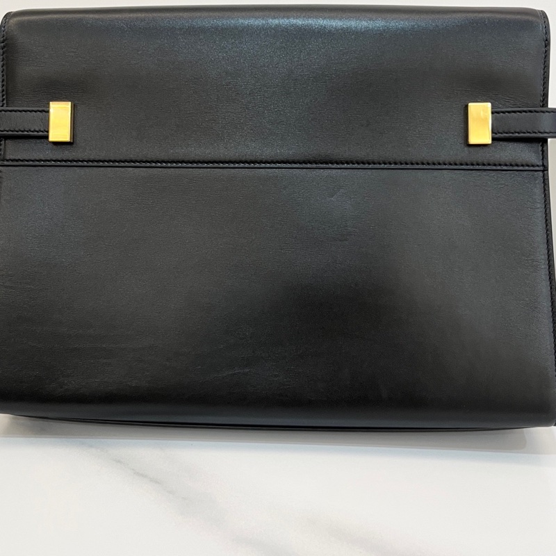 聖羅蘭/Saint laurent MANHATTAN系列 黑金光面牛皮曼哈頓中號單肩斜挎包 尺寸：29×20×7.5-6