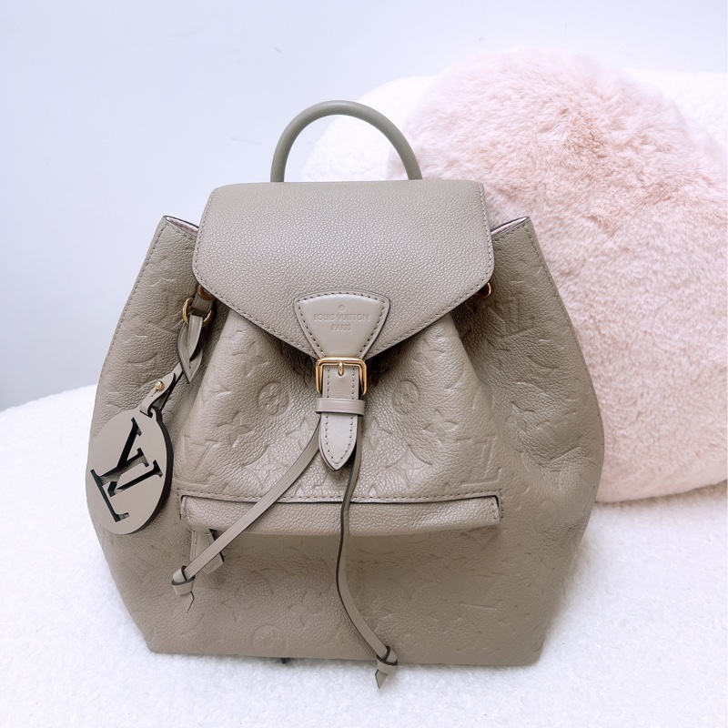 Lv montsouris pm 灰色老花背包/雙肩包-0