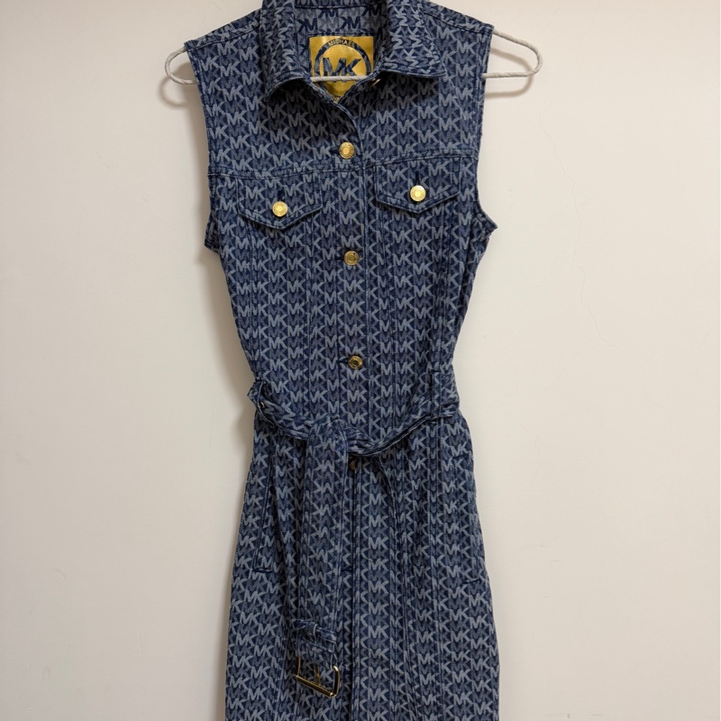 MICHAEL KORS MK 單寧滿版logo洋裝-1