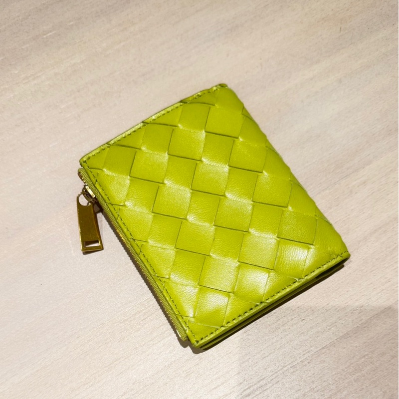 Bottega Veneta BV 經典編織短夾 黃色-1