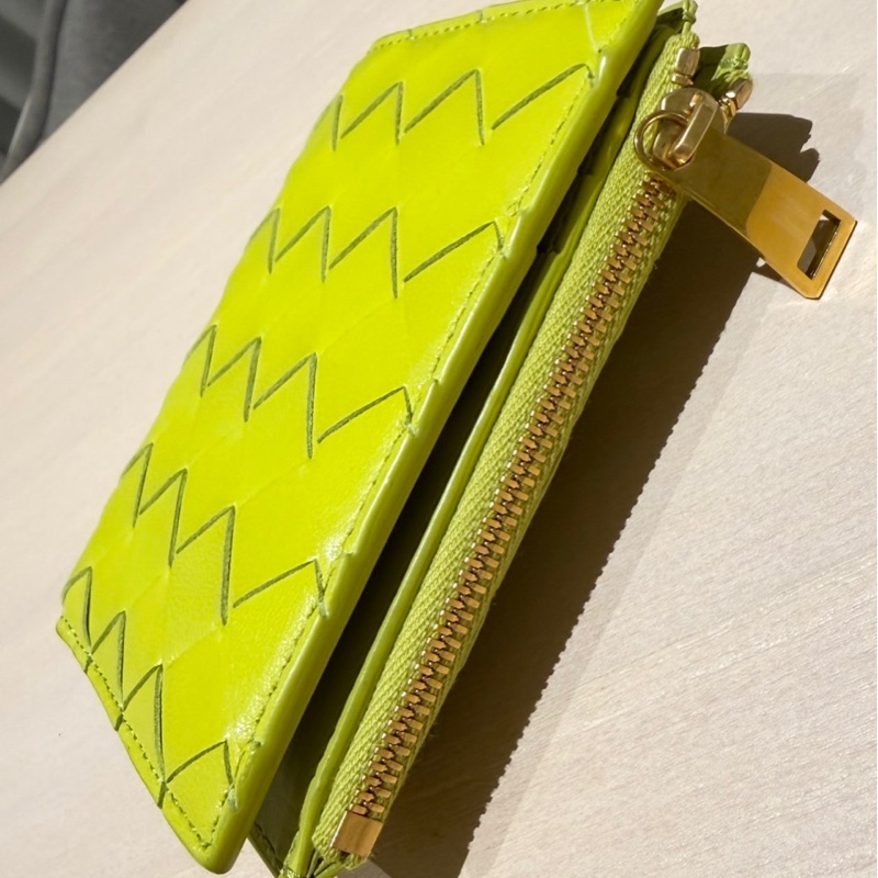 Bottega Veneta BV 經典編織短夾 黃色-4