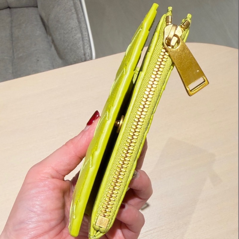 Bottega Veneta BV 經典編織短夾 黃色-5