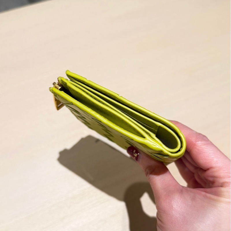 Bottega Veneta BV 經典編織短夾 黃色-7