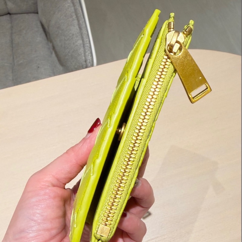 Bottega Veneta BV 經典編織短夾 黃色-15