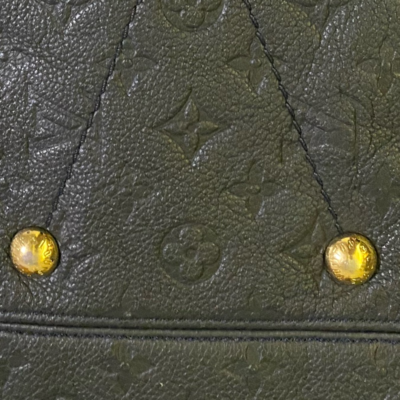 lv artsy mm 壓紋 皮革 經典 全黑 皮革 肩背包 手提包 近全新-10