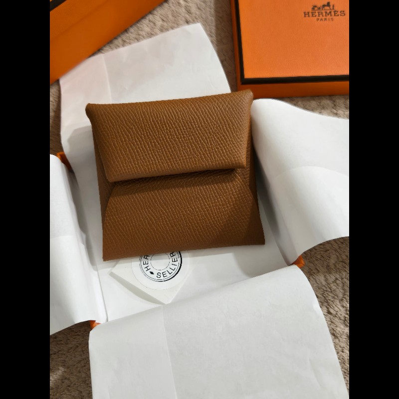 Hermes 愛馬仕 Bastia 金棕 零錢包-0