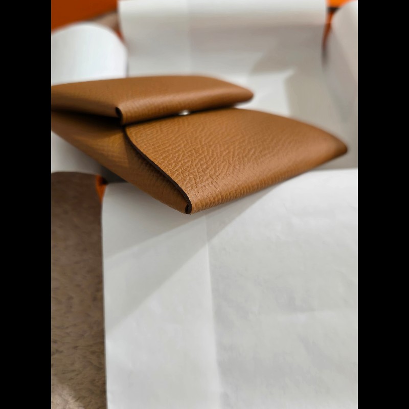 Hermes 愛馬仕 Bastia 金棕 零錢包-4