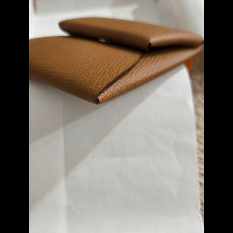 Hermes 愛馬仕 Bastia 金棕 零錢包-5