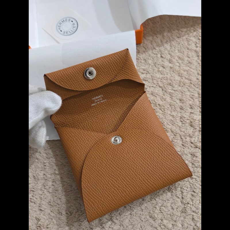 Hermes 愛馬仕 Bastia 金棕 零錢包-6