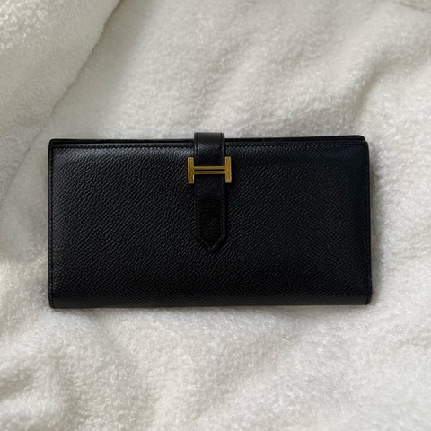 （國外購證）Hermes Bearn 長夾 黑金