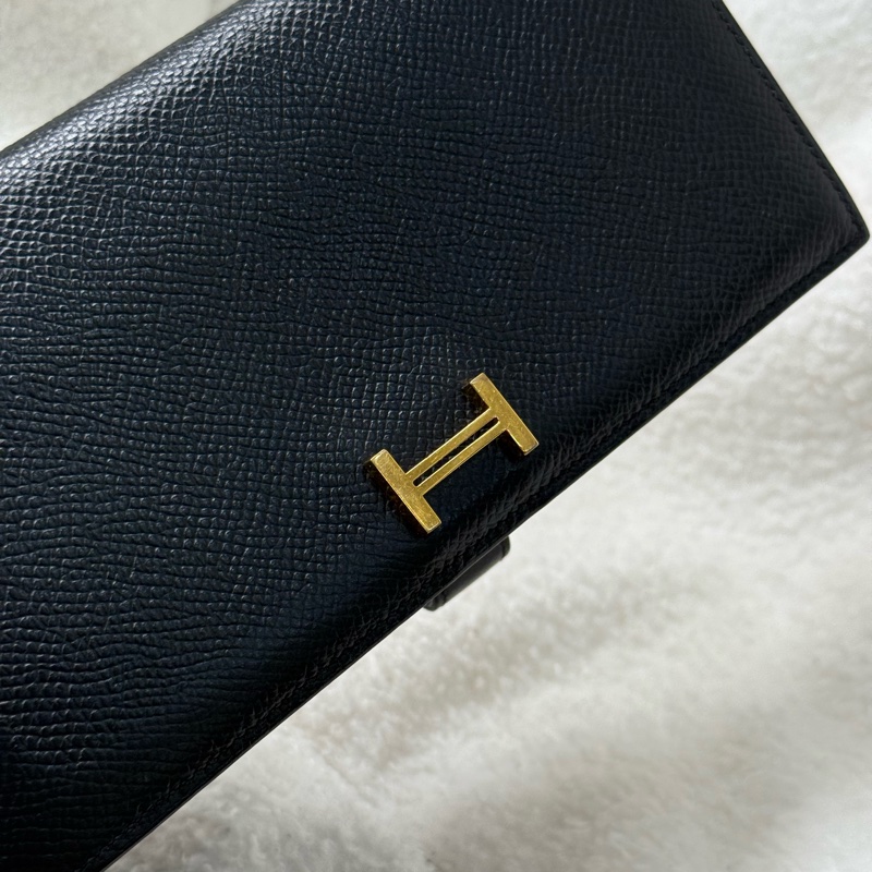 （國外購證）Hermes Bearn 長夾 黑金-4