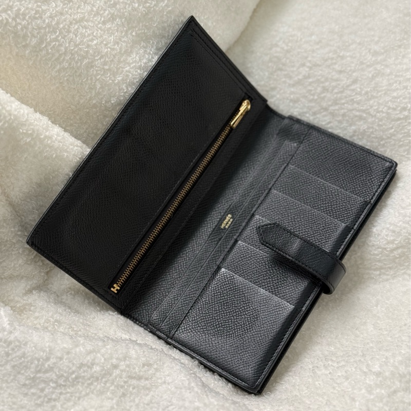 （國外購證）Hermes Bearn 長夾 黑金-5