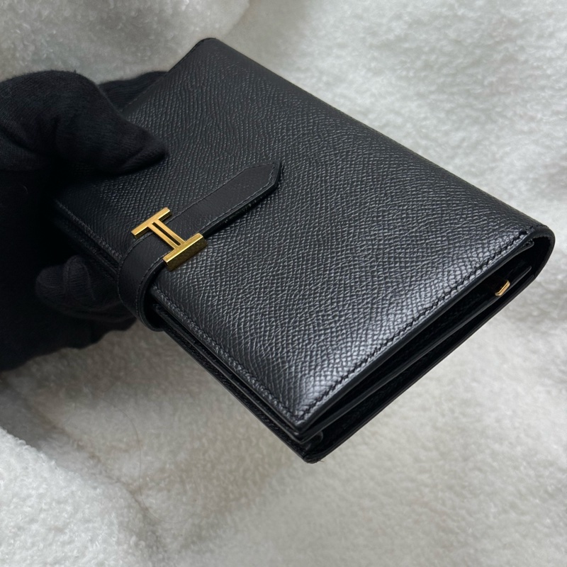 （國外購證）Hermes Bearn 長夾 黑金-9