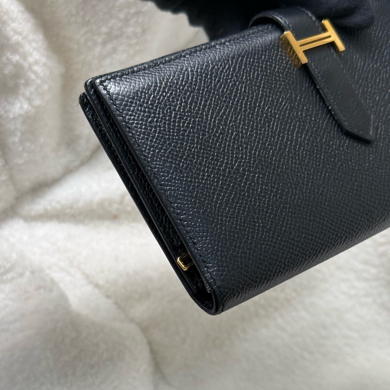 （國外購證）Hermes Bearn 長夾 黑金-10