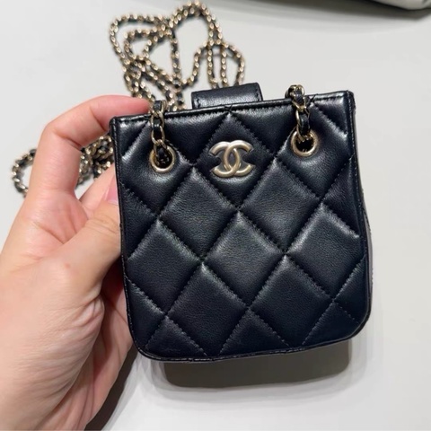 【96新 ✨ 全網最甜價！】Chanel香奈兒 黑金mini 小廢包 鏈條單肩斜挎包（下單前先詢問庫存❗️）