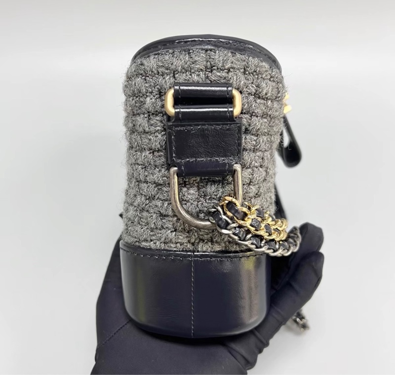 【96新 ✨ 全網最甜價！】Chanel香奈兒 黑白 毛呢拼皮 Gabrielle小號流浪包（下單前先詢問庫存❗️）-5