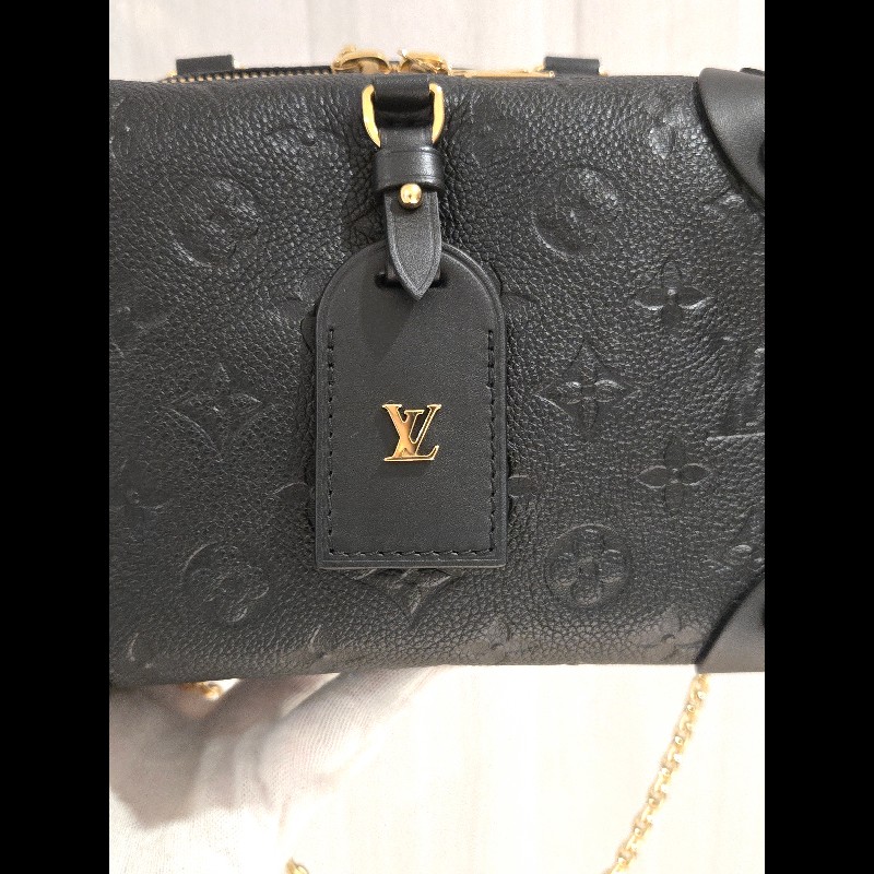LV 路易威登 Louis Vuitton Petite Malle Souple 黑壓紋 軟皮小硬箱 雙背帶 復古箱包-6