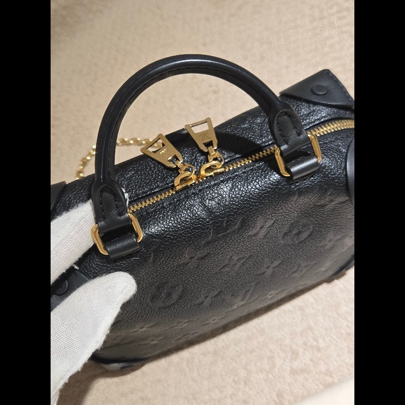 LV 路易威登 Louis Vuitton Petite Malle Souple 黑壓紋 軟皮小硬箱 雙背帶 復古箱包-23