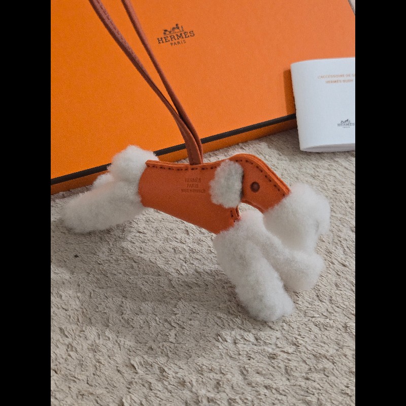 愛馬仕 Hermes Budy charm 橘色 狗狗 吊飾-7