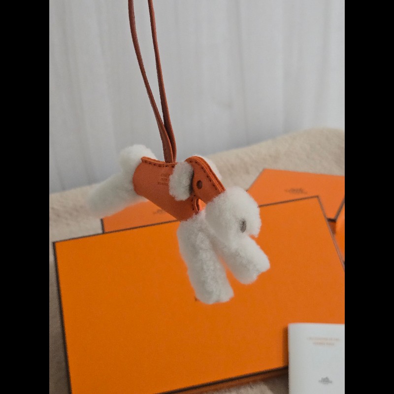 愛馬仕 Hermes Budy charm 橘色 狗狗 吊飾-16