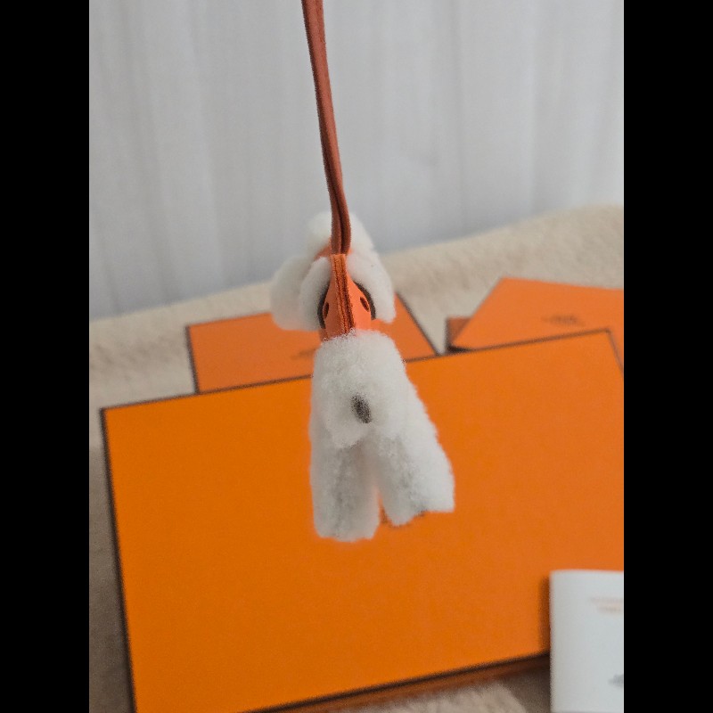 愛馬仕 Hermes Budy charm 橘色 狗狗 吊飾-17