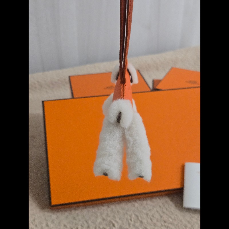 愛馬仕 Hermes Budy charm 橘色 狗狗 吊飾-19